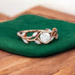 Vintage 0.50ct Round Cut Leaf Lab Grown Diamond Engagement Ring