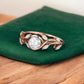 Vintage 0.50ct Round Cut Leaf Lab Grown Diamond Engagement Ring