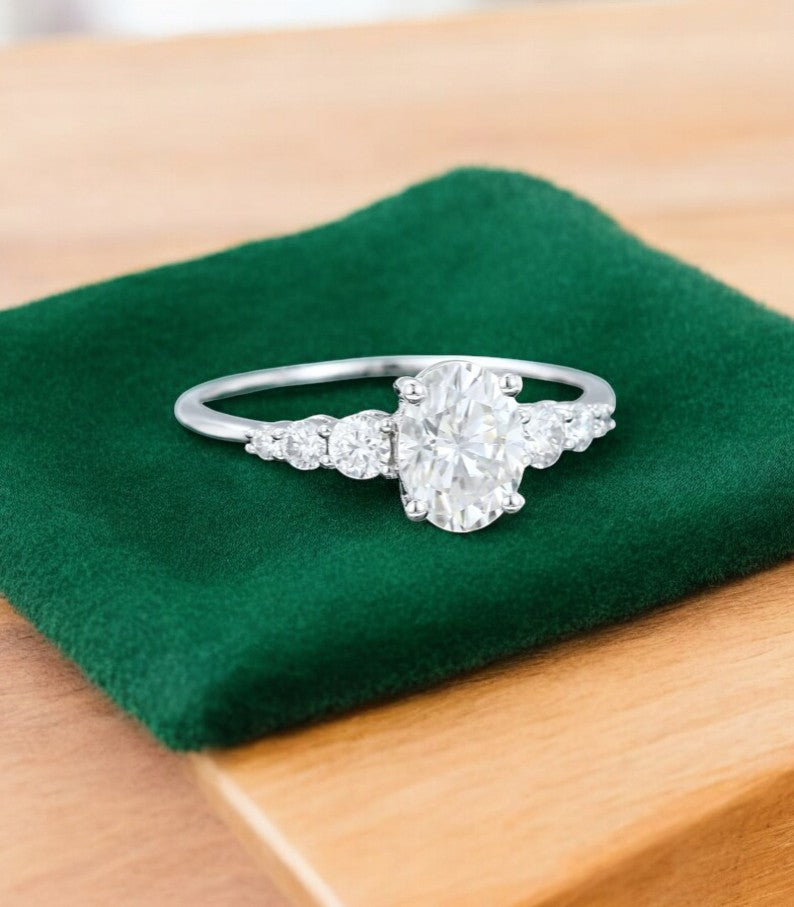 1.25 ct Oval Cut Lab Grown Diamond Engagement Ring • Vintage Inspired Wedding Ring