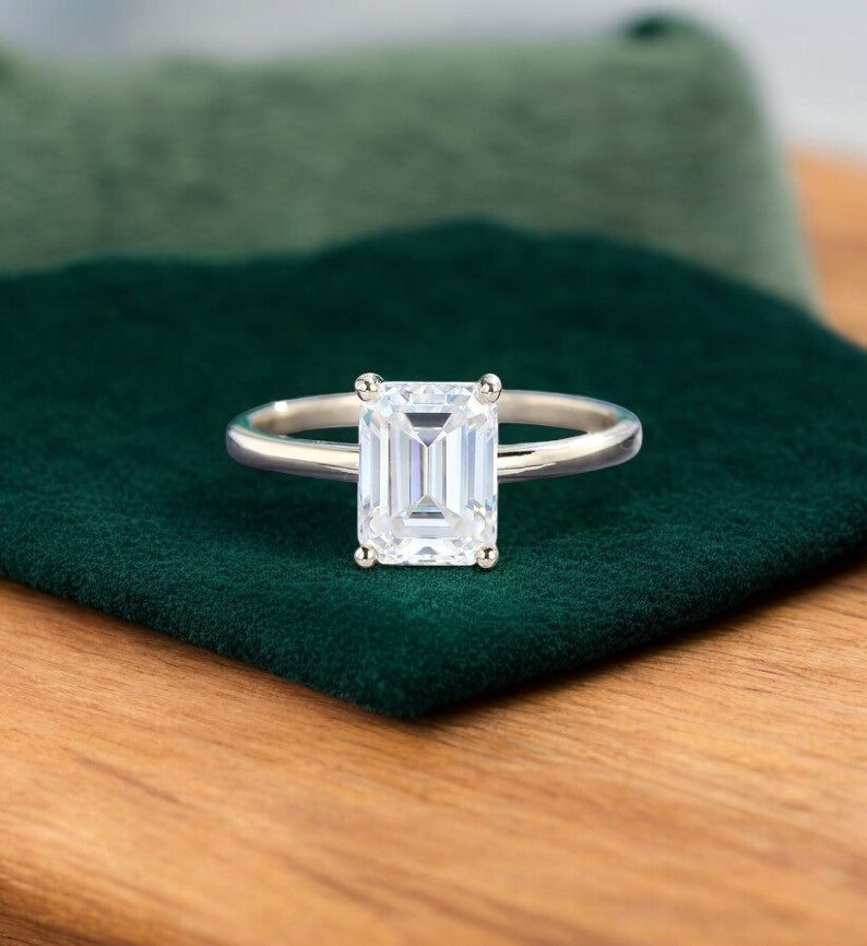 1.75 CT Emerald Cut Lab Grown Diamond Engagement Ring • Ethical Bridal Ring