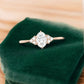 0.50 ct Oval Cut Lab Grown Diamond Engagement Ring • Vintage Diamond Cluster Ring