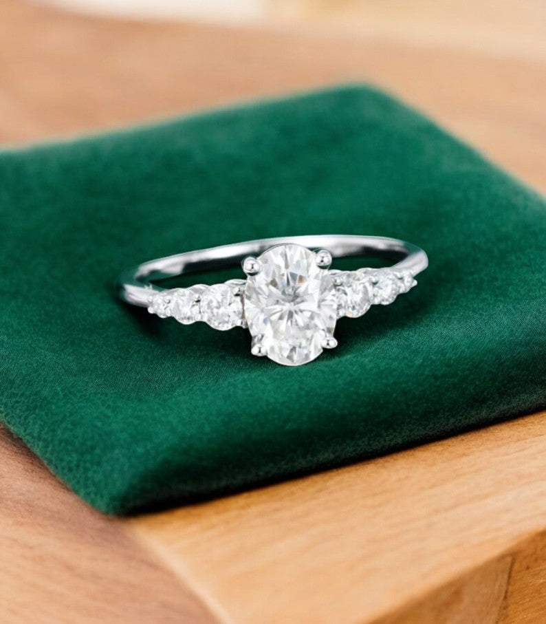 1.25 ct Oval Cut Lab Grown Diamond Engagement Ring • Vintage Inspired Wedding Ring