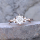 1.25 ct Princess Cut Lab Grown Diamond Engagement Ring • Vintage Rose Gold Bridal Ring