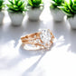 Vintage Oval Cut Moissanite Engagement Ring Set Uniqied Leaf and Vine Twisted Design Ring
