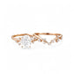 Vintage Oval Cut Moissanite Engagement Ring Set Uniqied Leaf and Vine Twisted Design Ring
