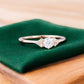 0.90 ct Round Cut Lab Grown Diamond Cluster Engagement Ring • Bridal Wedding Ring