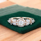 Vintage Cluster 0.6ct Round Cut Lab Grown Diamond Engagement Ring