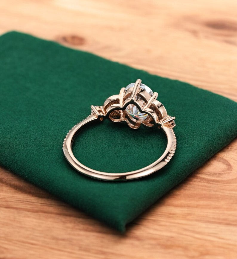 1.320ct  Oval Lab Grown Diamond Engagement Ring • Vintage Art Deco Diamond Ring