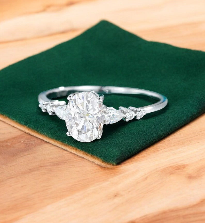 1.350ct  Oval cut Lab Grown Diamond Engagement Ring 14K Yellow Gold