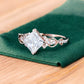 1.00 ct Princess Cut Lab Grown Diamond Engagement Ring • Vintage Twist Bridal Ring
