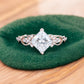 1.00 ct Princess Cut Lab Grown Diamond Engagement Ring • Vintage Twist Bridal Ring