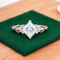 1.5 CT Princess Cut Lab Grown Diamond Engagement Ring • Vintage 14k Yellow Gold Twist Band