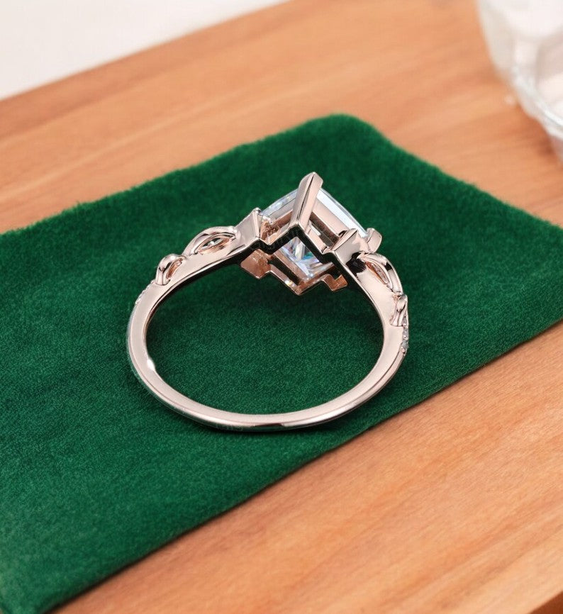 1.5 CT Princess Cut Lab Grown Diamond Engagement Ring • Vintage 14k Yellow Gold Twist Band