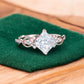 1.00 ct Princess Cut Lab Grown Diamond Engagement Ring • Vintage Twist Bridal Ring