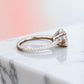 2CT Round Lab Grown Diamond Engagement Ring • Vintage White Gold Half Eternity Diamond Ring