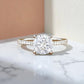 2CT Round Lab Grown Diamond Engagement Ring • Vintage White Gold Half Eternity Diamond Ring