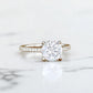2CT Round Lab Grown Diamond Engagement Ring • Vintage White Gold Half Eternity Diamond Ring