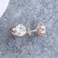 3 Carat Lab Grown Diamond Lotus Stud Earrings • 14K Rose Gold Floral Earrings