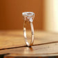 1.25 ct Oval Lab Grown Diamond Engagement Ring • Cluster Side Stone Ring