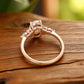 1.25 ct Oval Lab Grown Diamond Engagement Ring • Cluster Side Stone Ring