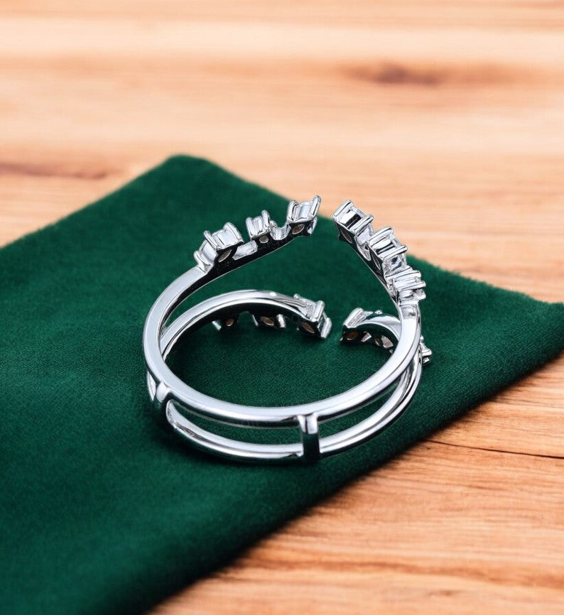 0.30 Ct Marquise Moissanite Gold Band – Unique Stacking Ring