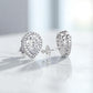 2 Carat Pear Cut Lab Grown Diamond Earrings • Halo Diamond Screw Back Studs