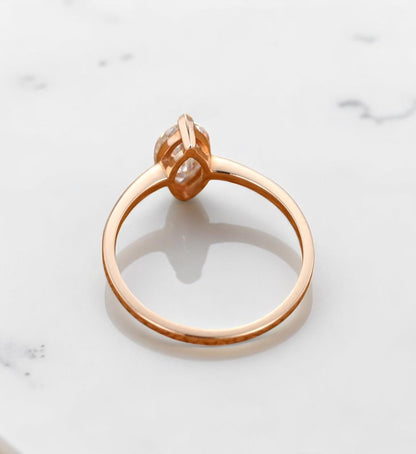 1CT Marquise Lab Grown Diamond Engagement Ring • Rose Gold Solitaire Ring