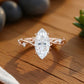 1.5CT Twig Marquise Cut Lab Grown Diamond Engagement Ring • 14K Rose Gold