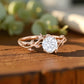 Vintage 1.00ct Round Cut Leaf Lab Grown Diamond Engagement Ring