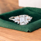 1.75ct Emerald Cut Lab Grown Diamond Floral Cluster Engagement Ring