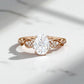 1.25 ct Oval Lab Grown Engagement Ring • Vintage Rose Gold Twist Wedding Ring