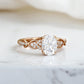 1.25 ct Oval Lab Grown Engagement Ring • Vintage Rose Gold Twist Wedding Ring
