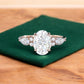 2.5 ct Oval Lab Grown Diamond Engagement Ring • Three Stone Vintage Bridal Ring