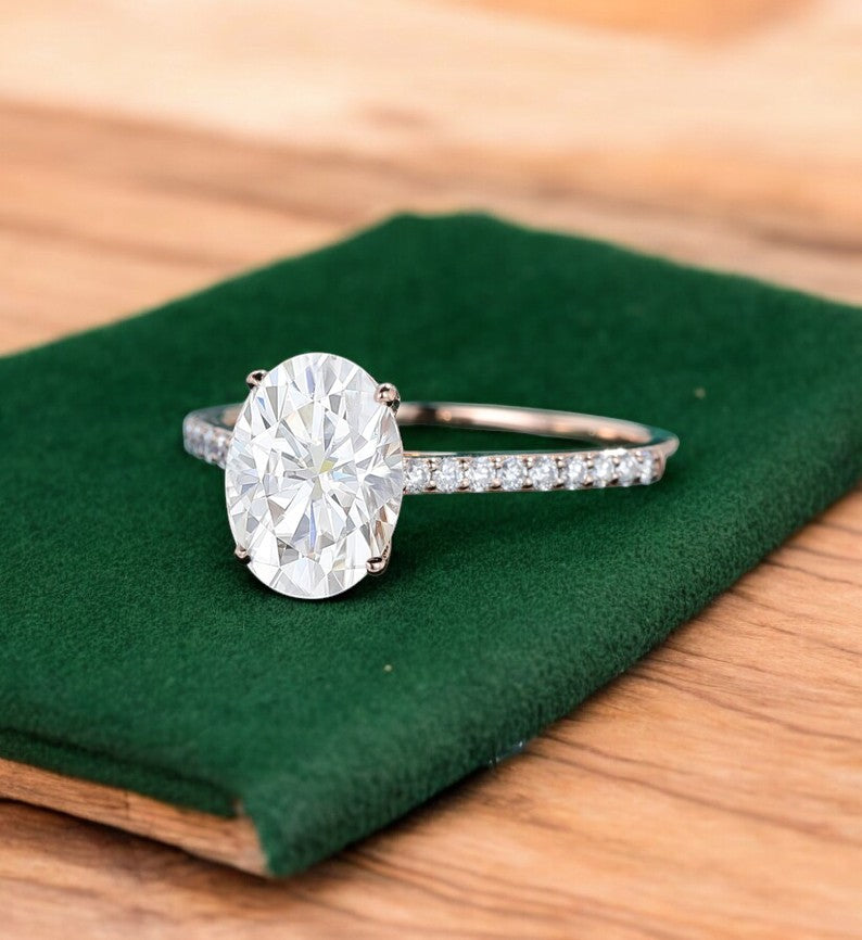 2.680 ct Oval Shaped Lab Grown Diamond Engagement Ring