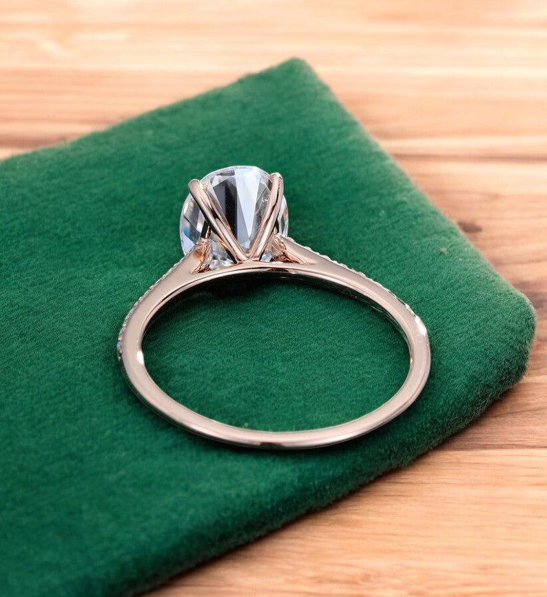 2.680 ct Oval Shaped Lab Grown Diamond Engagement Ring