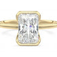 1.00Ctw Radiant Cut Moissanite Bezel Set Engagement Ring 14K White Gold