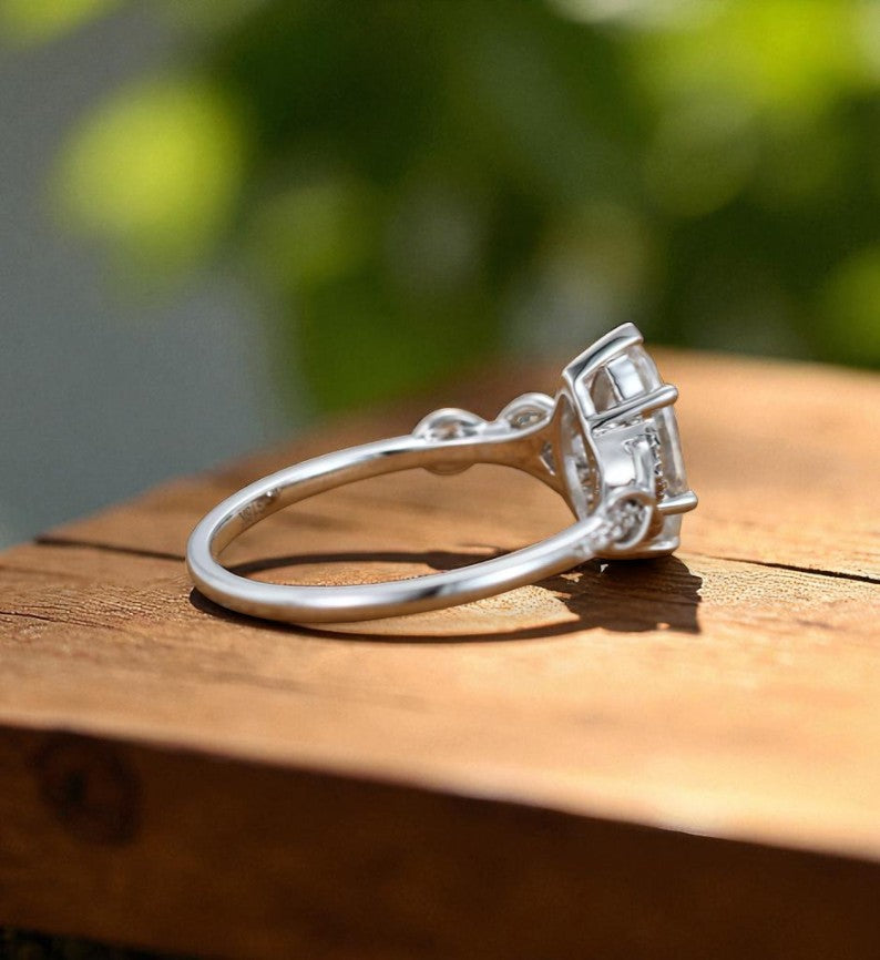 1.00ct Marquise Lab Grown Diamond Engagement Ring • Vintage Twist White Gold Ring