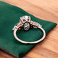2.5 ct Oval Lab Grown Diamond Engagement Ring • Three Stone Vintage Bridal Ring