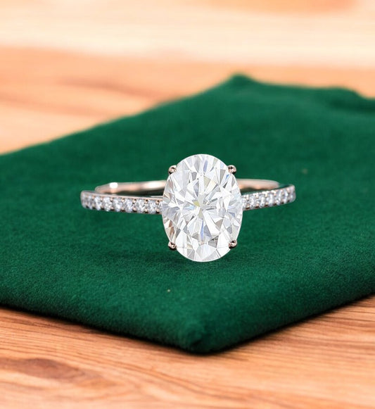 2.680 ct Oval Shaped Lab Grown Diamond Engagement Ring
