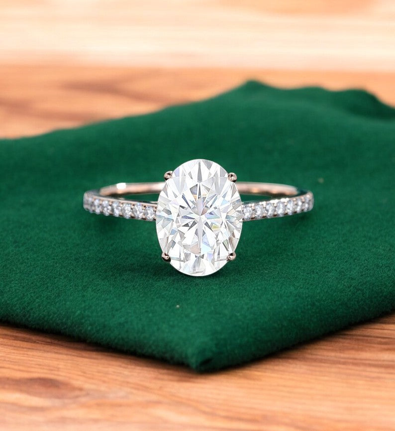 2.680 ct Oval Shaped Lab Grown Diamond Engagement Ring