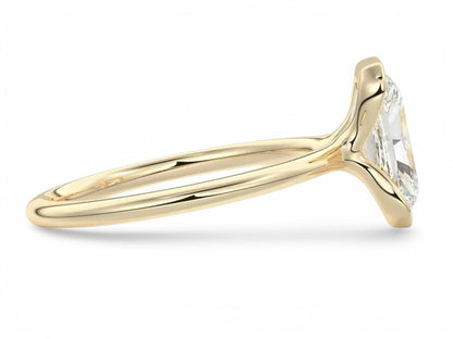 1.00Ctw Radiant Cut Lab-Grown Bezel Set Engagement Ring 14K White Gold