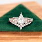 1.930ct Kite Cut Lab Grown Diamond Engagement Ring Set