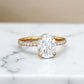 2.40CT Oval Cut Lab Grown Diamond Engagement Ring.Half Eternity Bridal Ring