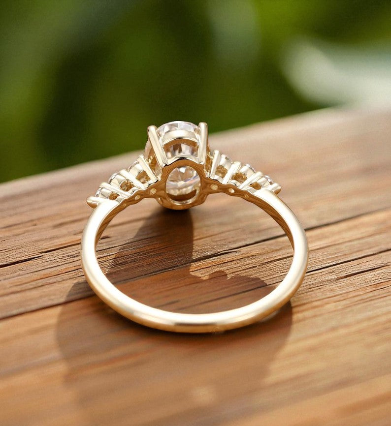1.5CT Oval Cut Lab Grown Diamond Engagement Ring, Bridal Promise