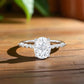 1.5CT Oval Lab Grown Diamond Engagement Ring • Vintage-Inspired White Gold Ring