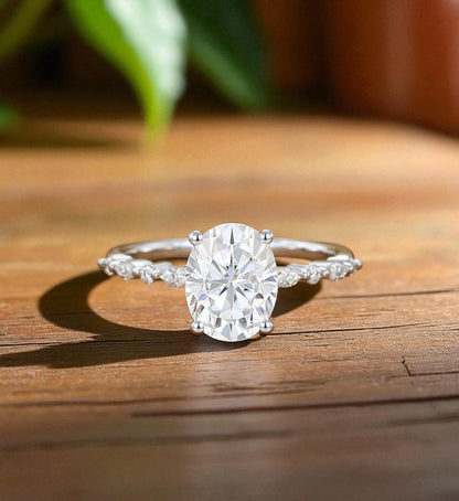 1.5CT Oval Lab Grown Diamond Engagement Ring