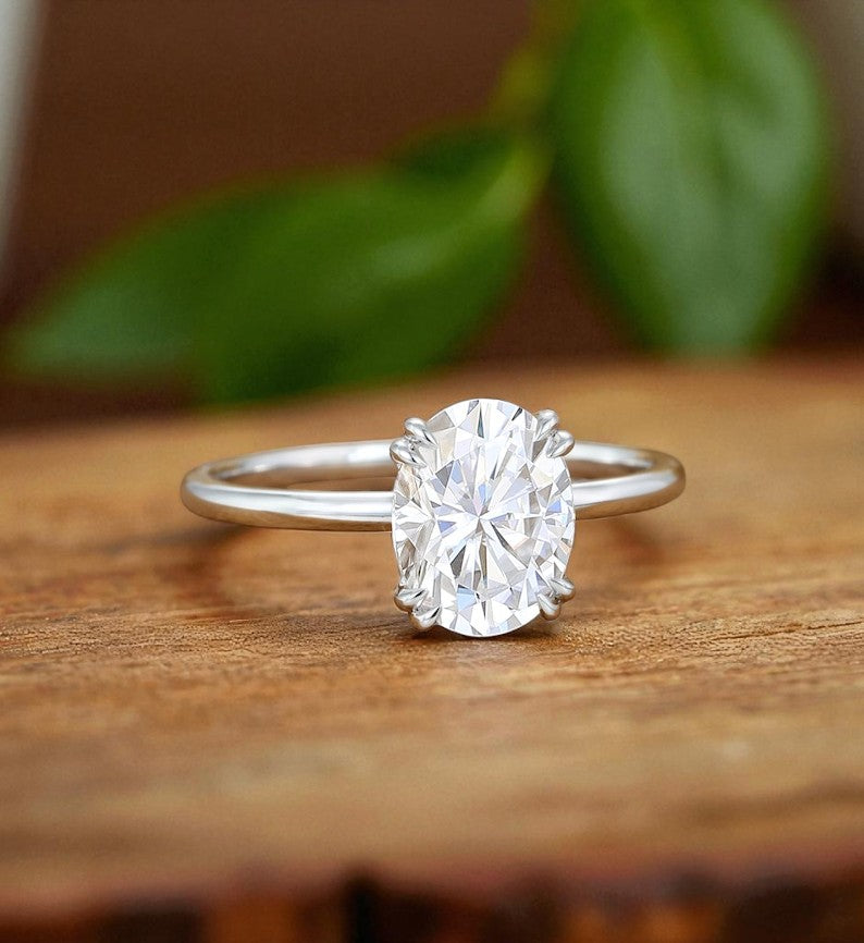 2.50 ct Oval Cut Lab Grown Diamond Solitaire Engagement Ring