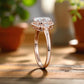 1.25 ct Oval Lab Grown Diamond Rose Gold Engagement Ring • Unique Bezel Set Diamond Ring