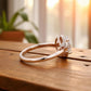 1.25 ct Oval Lab Grown Diamond Rose Gold Engagement Ring • Unique Bezel Set Diamond Ring