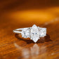 1.00 ct Three Stone Marquise Cut Lab Grown Diamond Engagement Ring